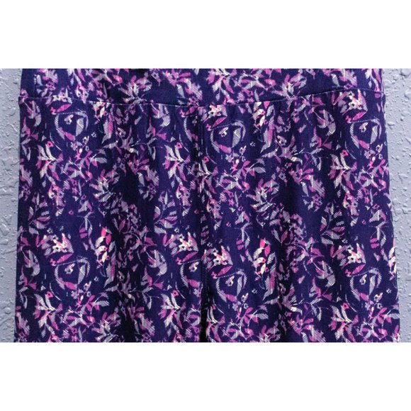 NWOT LuLaRoe Purples Floral Leggings One Size (OS) - Picture 3 of 4
